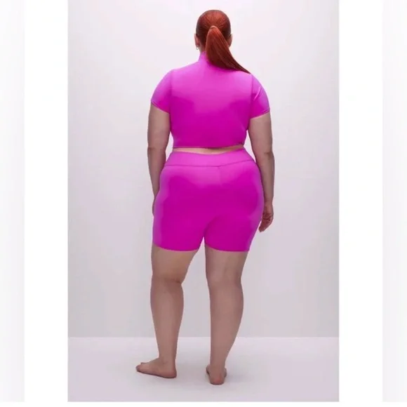 Good American Vibrant Pink Swim Shorts 2X MSRP $95 - Picture 3 of 7